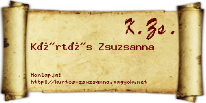 Kürtös Zsuzsanna névjegykártya